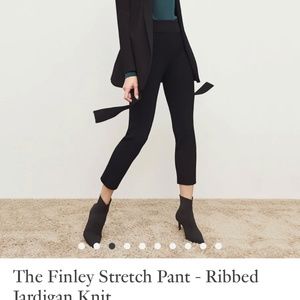 XL M.M. Lafleur The Finley Stretch Pant Ribbed Jardigan Knit Black Size X-Large